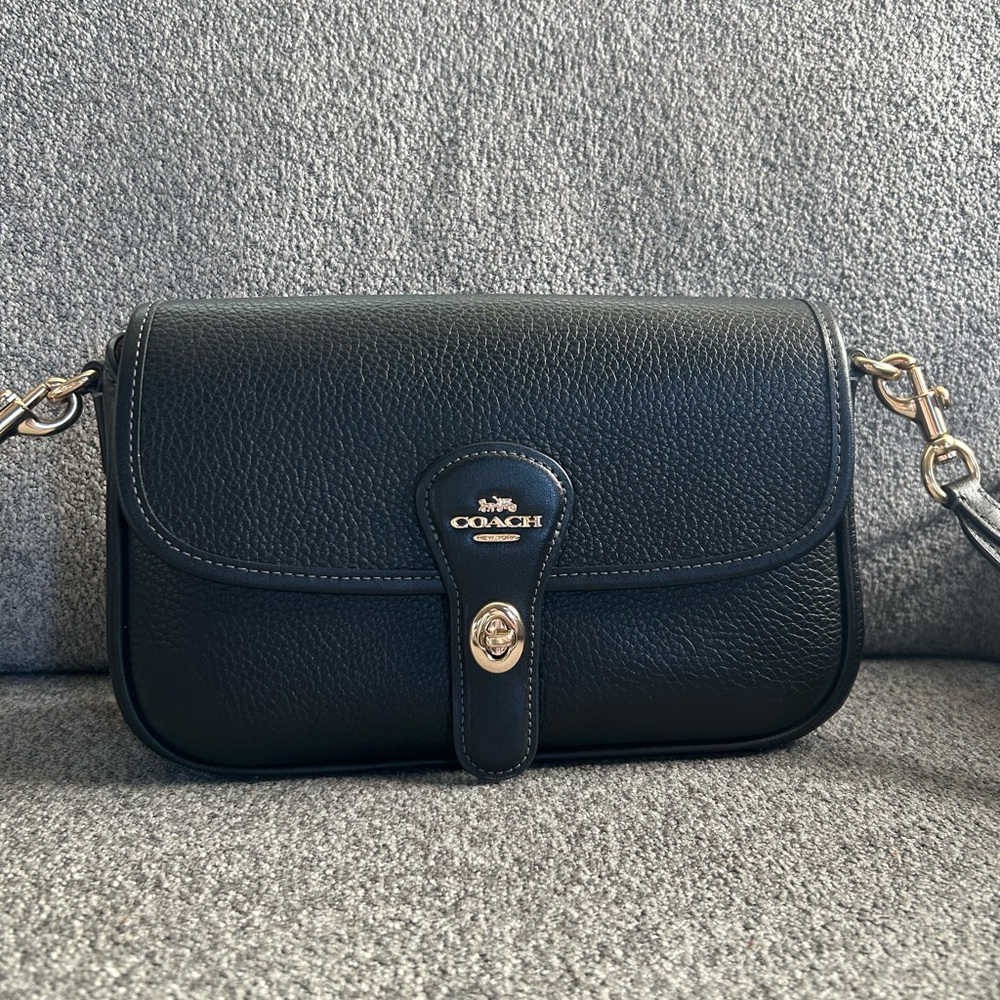 Coach Black Pebbled Leather Crossbody Bag